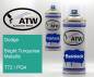 Preview: Dodge, Bright Turquoise Metallic, T72 / PQ4: 400ml Sprühdose + 400ml Klarlack - Set, von ATW Autoteile West.